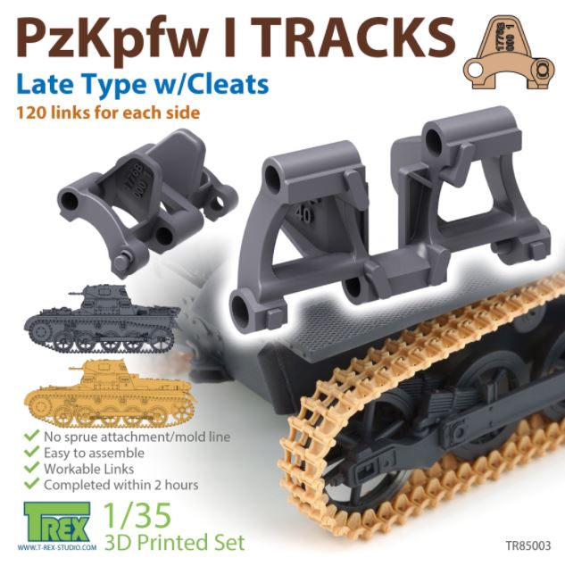 T-REX (1/35) PzKpfw I Tracks Late Type w/Cleats for Ausf.A/B