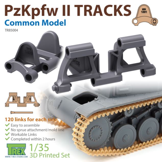 T-REX (1/35) PzKpfw II Tracks Common Model