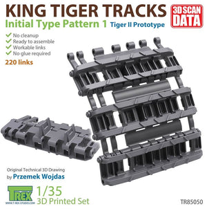 T-REX (1/35) King Tiger traks Initial Type Pattern 1 Tiger II Prototype