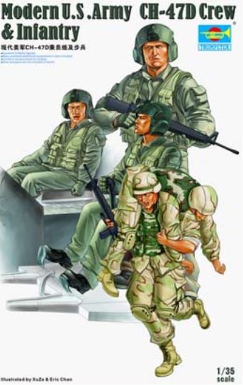 TRUMPETER (1/35) Modern U.S. Army CH-47D Crew & Infantry