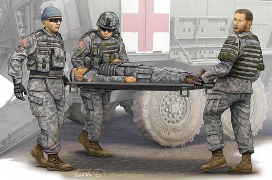 TRUMPETER (1/35) Modern US Army Ambulance Team