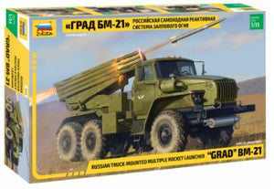 ZVEZDA (1/35) Russian Truck-Mounted Multiple Rocket Launcher GRAD BM-21